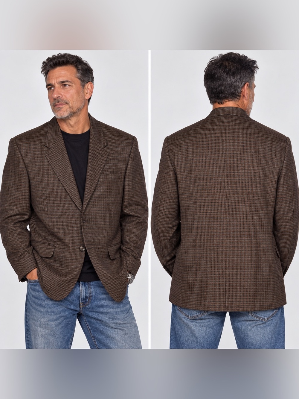 Vintage Andrew Fezza 100% Worsted Wool Blazer 44L
